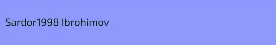 Sardor1998 Ibrohimov